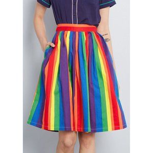 Modcloth Rainbow Pride Pleated Skirt